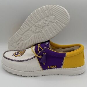 NEW Hey Dude Wally Tru LSU Slip-On Purple/Gold Mens Size 12 Louisiana Tigers